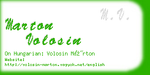 marton volosin business card
